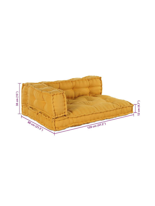 vidaXL Palette Bench Cushion with Backrest Yellow 70x90cm