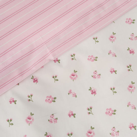 Charalambidis Textiles Άνοιξη Σεντόνι Μονό με Λάστιχο 90x200+30εκ. Ροζ