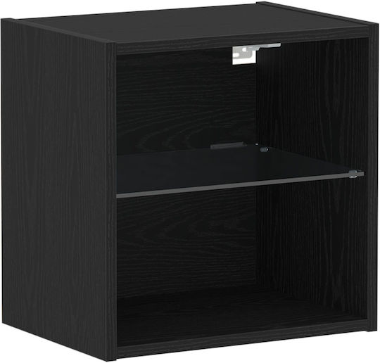 Wooden Bedside Tables Black Oak 2 Pieces 40x28.5x40cm