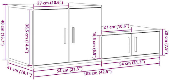 Cabinet Storage Made of Wood L108xW41xH40cm