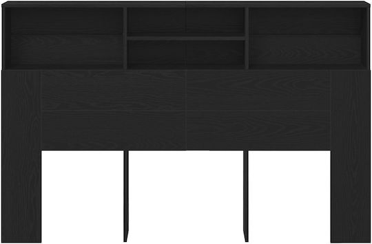 vidaXL Красива Табла За Легло От Черен Дървен Дъб 160x103.5см