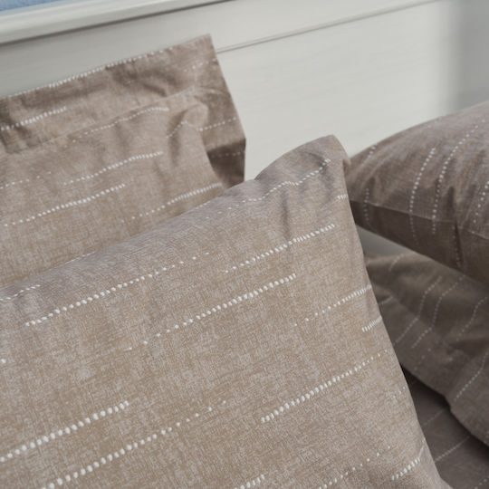 Charalambidis Textiles Punkte Kissenbezug-Set Coffee 52x72cm.