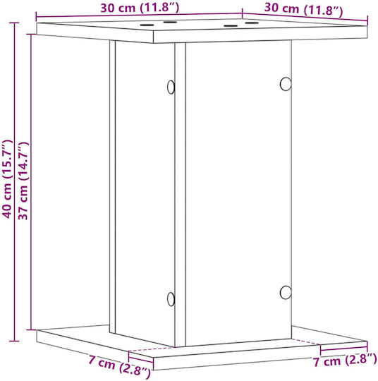 Vidaxl Ράφι Φυτών 2 Τεμ Μαύρη Δρυς 30x30x40 Εκ Κατασκευασμένο Ξύλο Black