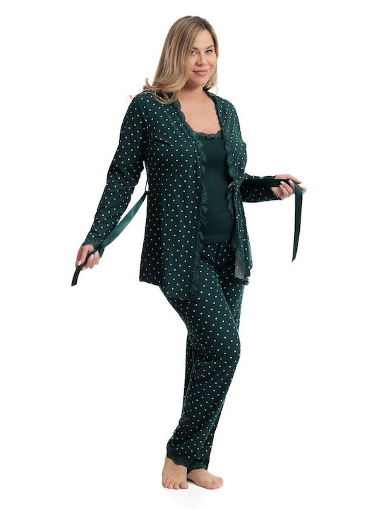 SNC Homewear Sommer Damen Pyjama-Set Grün