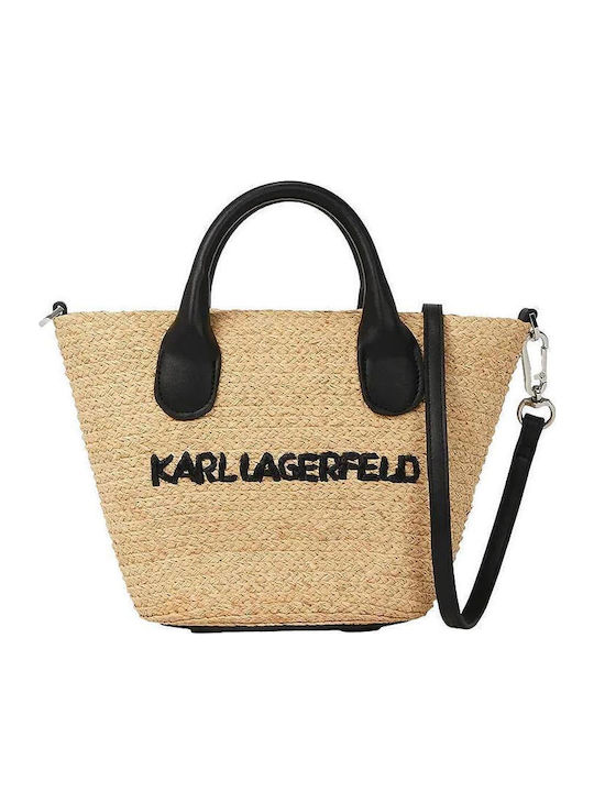 Karl Lagerfeld Ψάθινη Τσάντα Θαλάσσης Μπεζ