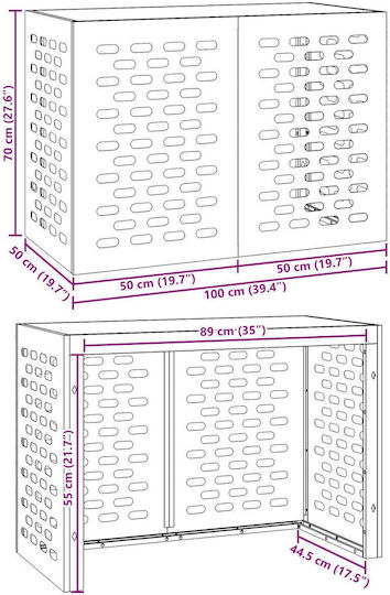 Κάλυμμα Κλιματιστικού Μαύρο 100x50x70 Εκ