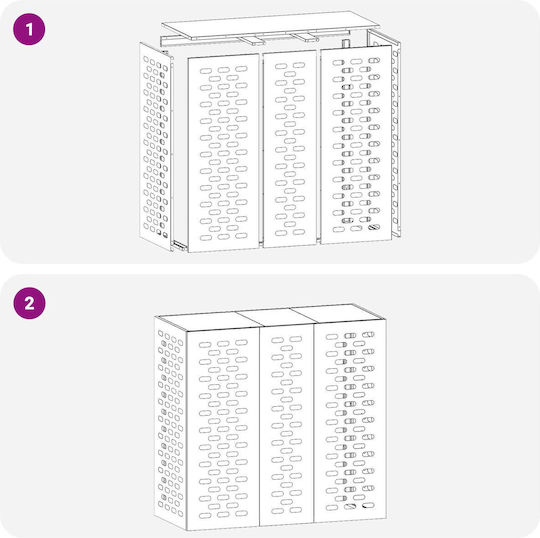 Air Conditioner Cover White 110x50x105 cm Iron