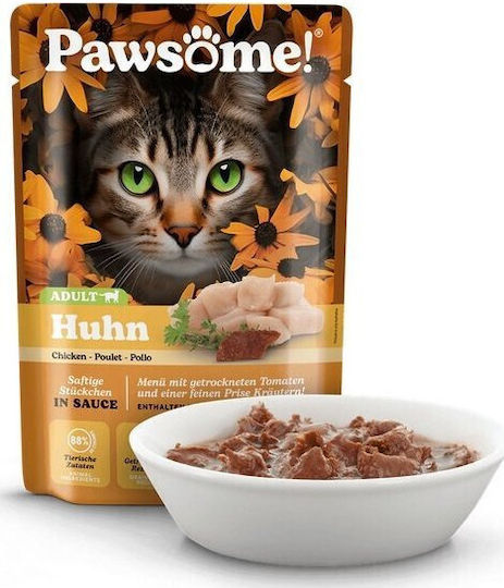 Pawsome Wet Food for Adult Cats in Cans with Chicken 85gr