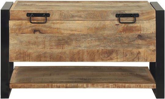 vidaXL Wooden Storage Box with Lid Black 80x35x45cm 1pcs