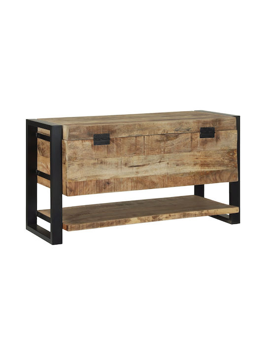 vidaXL Wooden Storage Box with Lid Black 80x35x45cm 1pcs