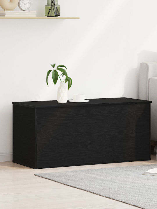vidaXL Wooden Storage Box with Lid Black 100x42x46cm 1pcs