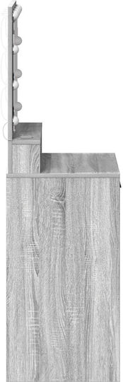 Floor-Standing Bedroom Makeup Dressing Table Wooden Grey Sonoma with Mirror 50x41x135cm