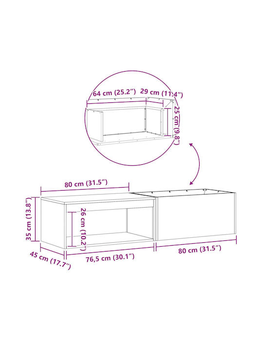 vidaXL Τζάκι Εξωτερικού Χώρου Μεταλλικό Γκρι 160x45x35cm