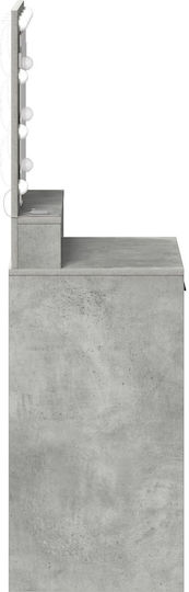 Bodenstehende Schminktisch Schlafzimmer Holz Grau Beton mit Spiegel 50x41x135cm