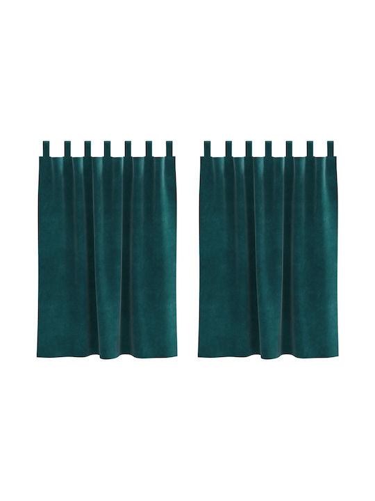 vidaXL Green Window Blackout Curtain Set with Tab Top 140x140cm