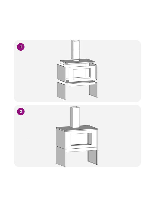 vidaXL Τζάκι Εξωτερικού Χώρου Μεταλλικό Καφέ 60x40x96cm
