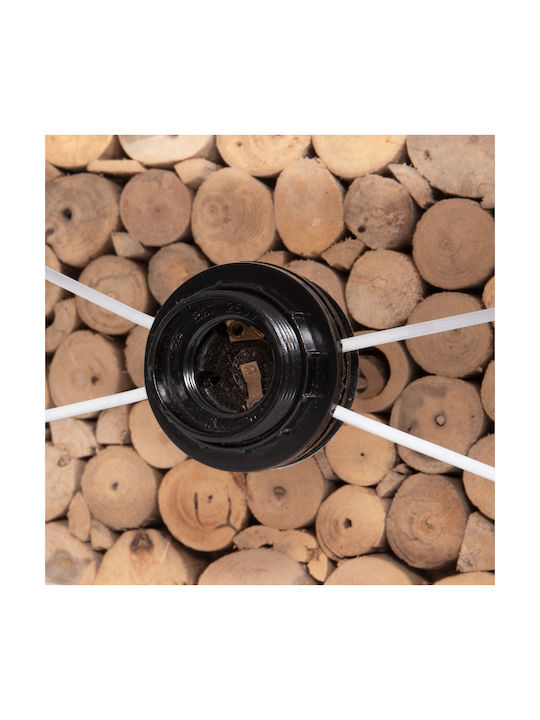 HomeMarkt Twiggy Μεταλλικό Πορτατίφ για Ντουί E27 με Λευκό Καπέλο και Καφέ Βάση