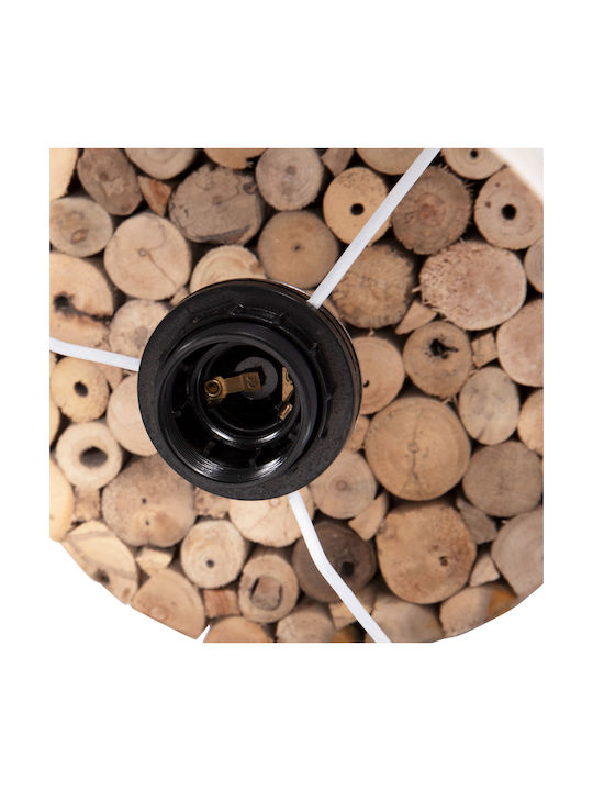 HomeMarkt Twiggy Metal Table Lamp for Socket E27 with Beige Shade and Brown Base