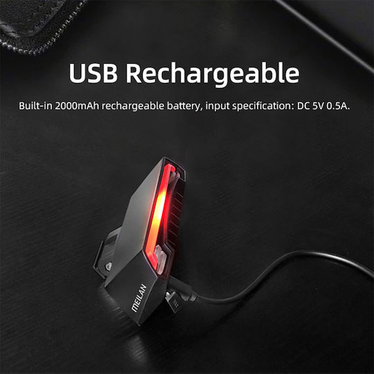 GloboStar 86050 Rechargeable Rear Bicycle Light Wireless LED