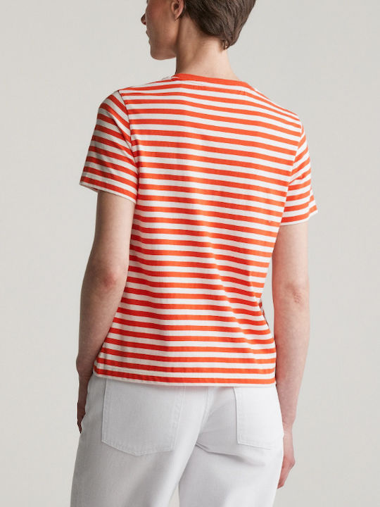 Bluze Damă Tricou Cu Dungi Portocaliu