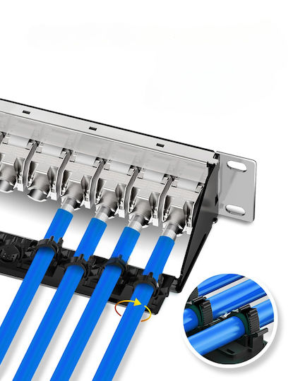 Enmane 12-port Empty Patch Panel Shielded Black