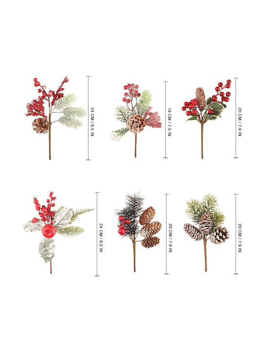 Jangostor Artificial Pine Branches Christmas Set 6 Pieces