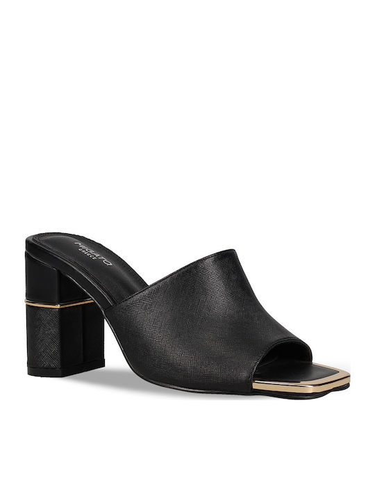 Mules with High Heel in Black Color