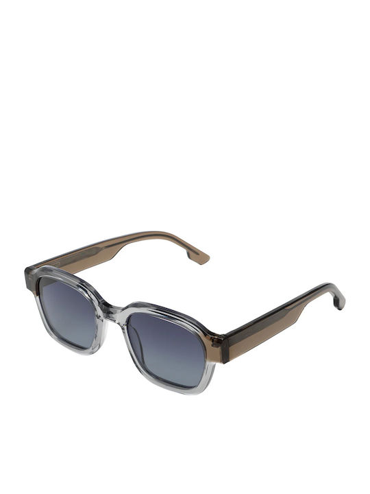 Komono Jeff Unisex Γυαλιά Ηλίου με Γκρι Κοκκάλινο Σκελετό και Μπλε Φακό KOM-S8911
