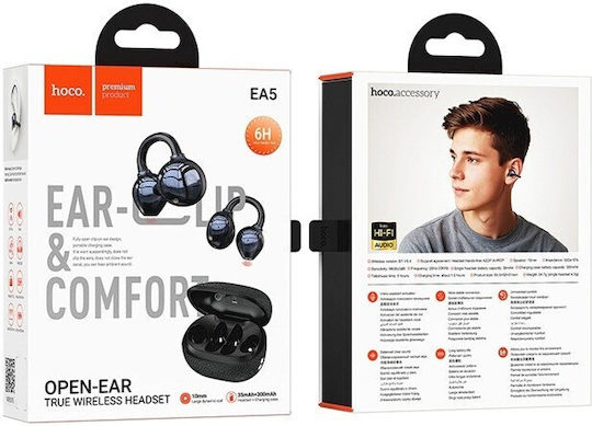 Hoco EA5 Duke III Open Ear Bluetooth Handsfree Earphones with Charging Case Black