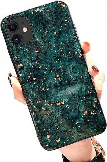 Калъф за iPhone 12 12 Pro Силиконов TPU Зелен Мрамор
