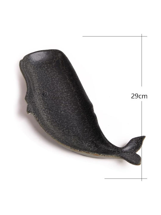 Whale Seinhijo Διακοσμητική Πιατέλα Κεραμική Μαύρη 29x14x3εκ.