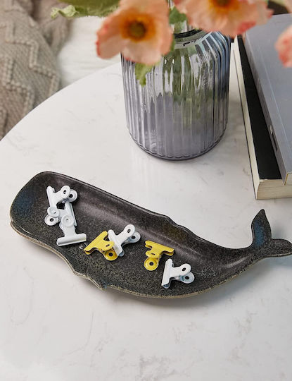 Ceramic Decorative Platter Whale Seinhijo Black 29x14x3cm