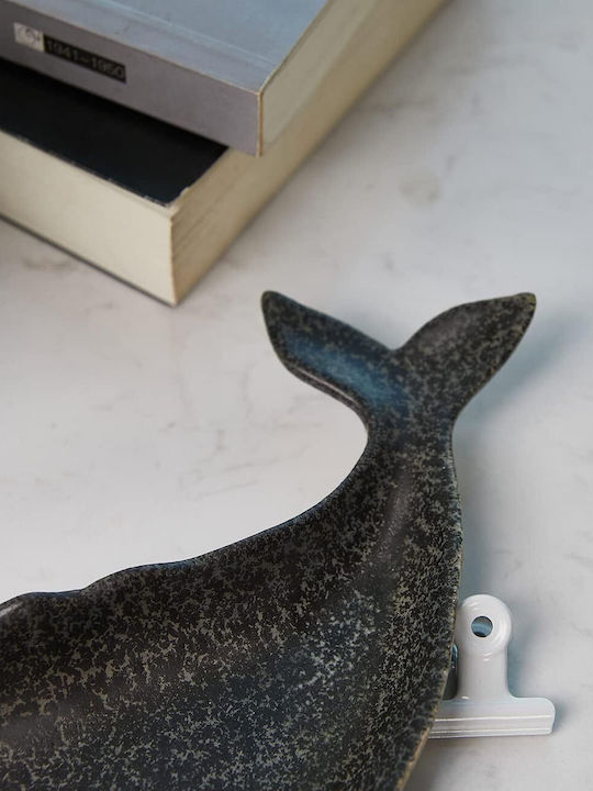 Whale Seinhijo Διακοσμητική Πιατέλα Κεραμική Μαύρη 29x14x3εκ.