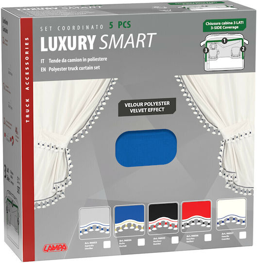 Lampa Κουρτινες Νταλικας Luxury Smart Μπλε Χρυσο Σετ Lampa 5 Τεμ L9603.4