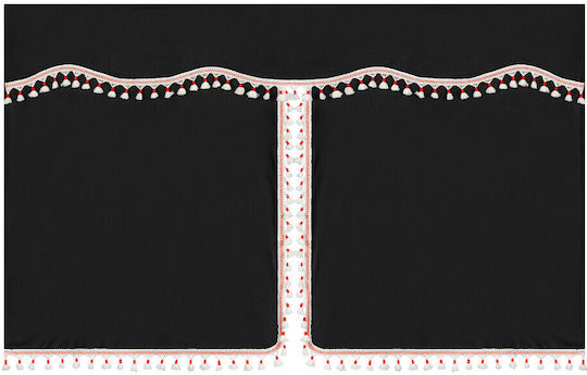 Lampa Truck Curtains Luxury Pro Cabin Black Red Set Lampa 8 Pieces L9604.0
