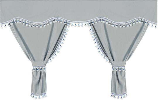 Lampa Truck Curtains Luxury Pro Cabin Silver Blue Set Lampa 8 Pcs L9603.8