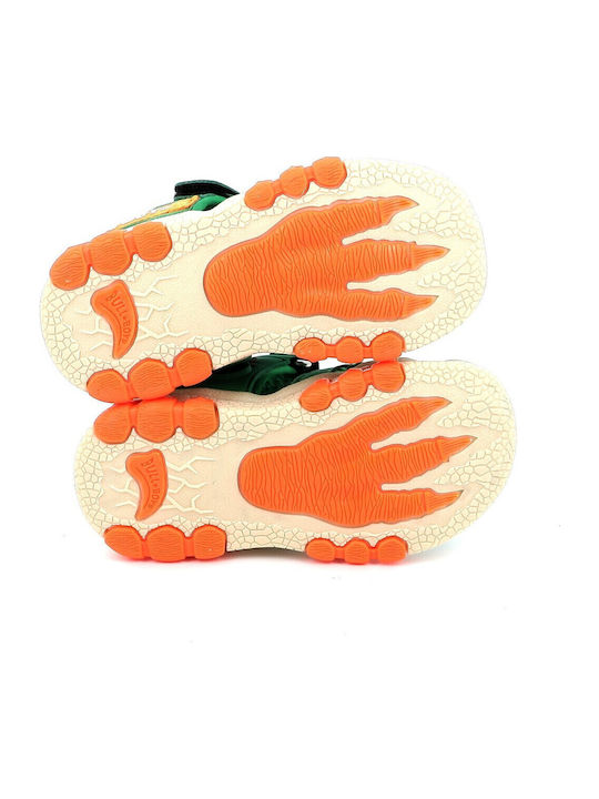Shoe Sandals T-rex with Velcro & Lights Green
