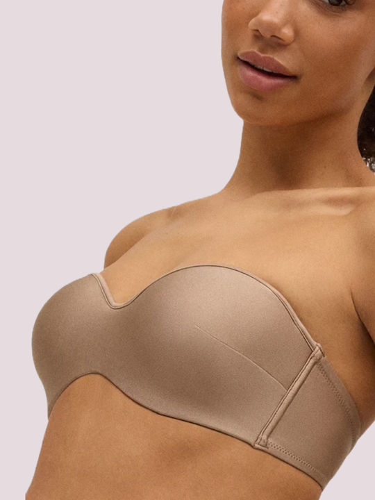 Trägerloses Bikinioberteil C Becher Mit Polsterung Desert Taupe