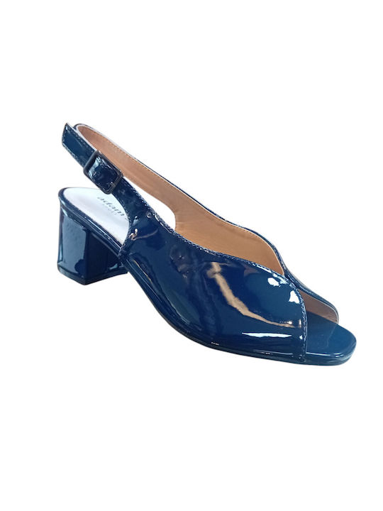Sandals from Patent Leather Blue