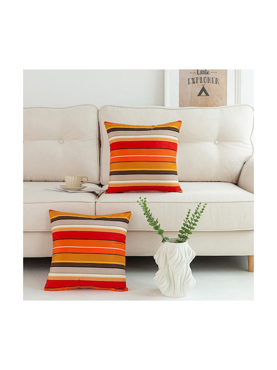 Sofa-Kissen Makimoo Bunte Streifen 2er Set 45x45cm
