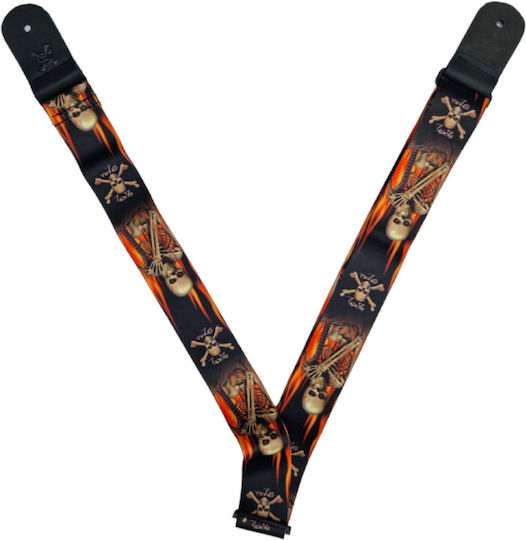 Sx Gsp2fs Fire Skull Guitar Strap