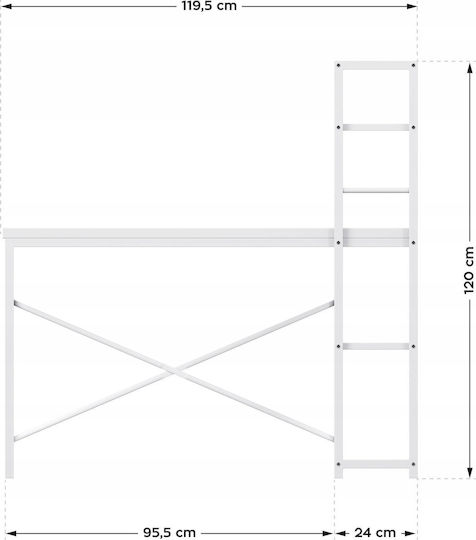 Desk Leader 4.0 Wooden White 119.5x48x120cm