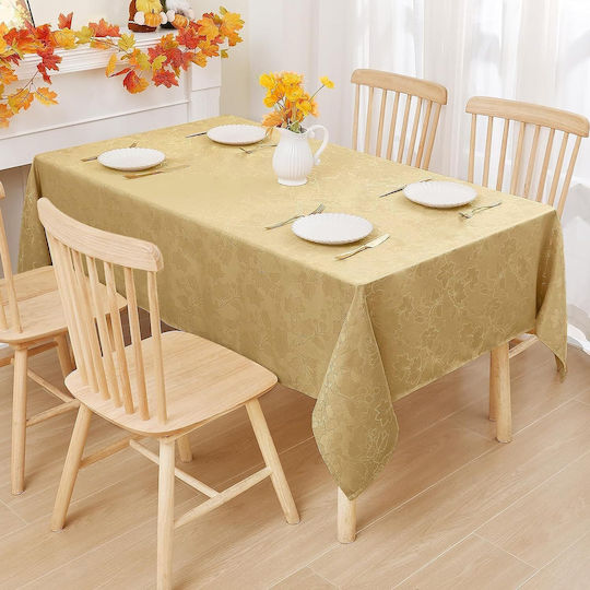 Washable Waterproof Stain-Resistant Gold Tablecloth 140x200cm