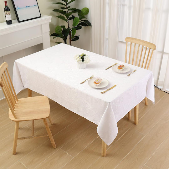 Покривка за маса Ленена Устойчив на петна Washable Waterproof Бял 140x200бр