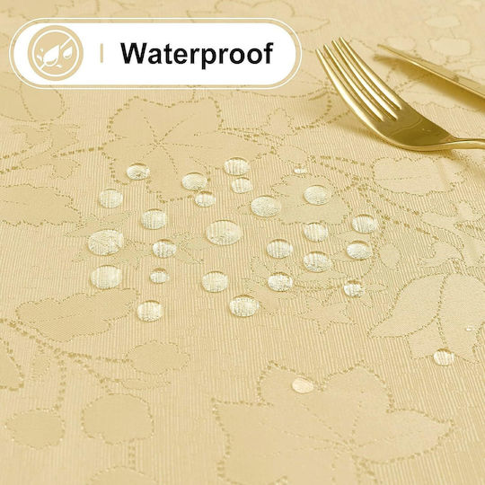 Tablecloth Stain Resistant Washable Waterproof Gold 140x200cm