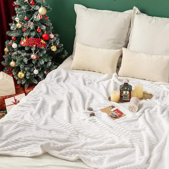 Miulee Fleece Decke für die Couch 125x150cm Weiß