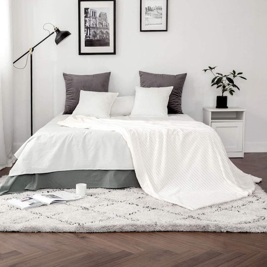 Miulee Fleece Decke für die Couch 125x150cm Weiß