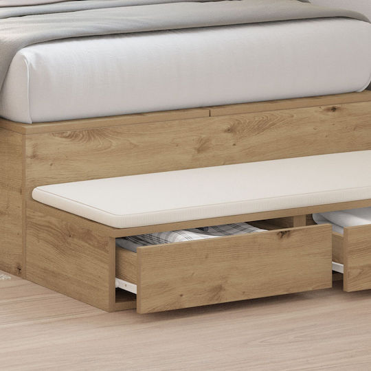 vidaXL Wooden Bed Drawer Beige 75x36.5x16.5cm