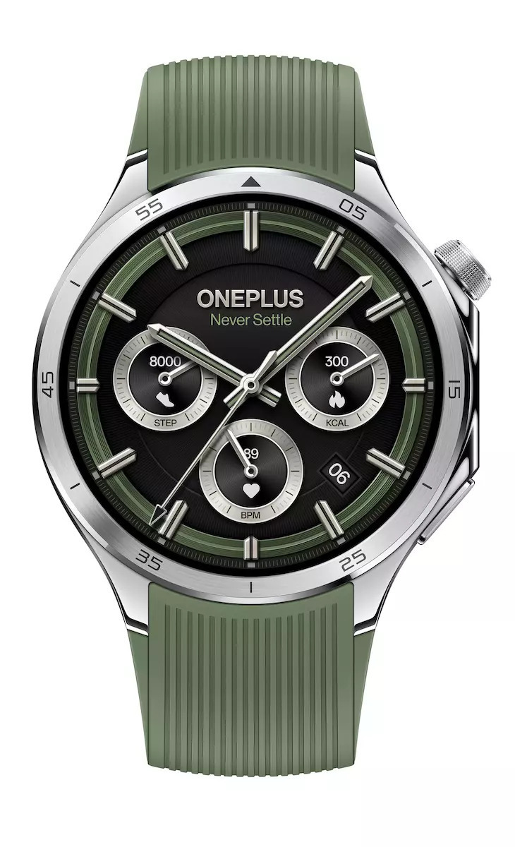 OnePlus Watch 3 Stainless Steel 46mm Αδιάβροχο με Παλμογράφο (Emerald Titanium)