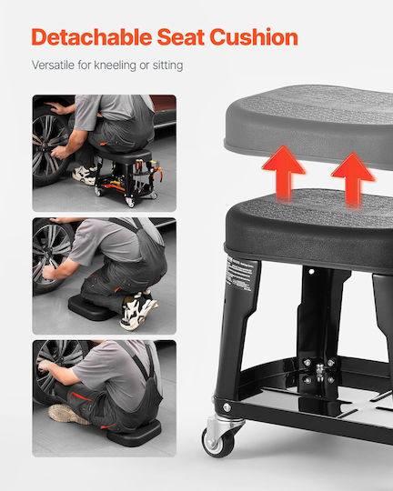 Vevor Σκαμπό Εργασίας με Μέγιστο Φορτίο 135kg και Αποθηκευτικό Χώρο